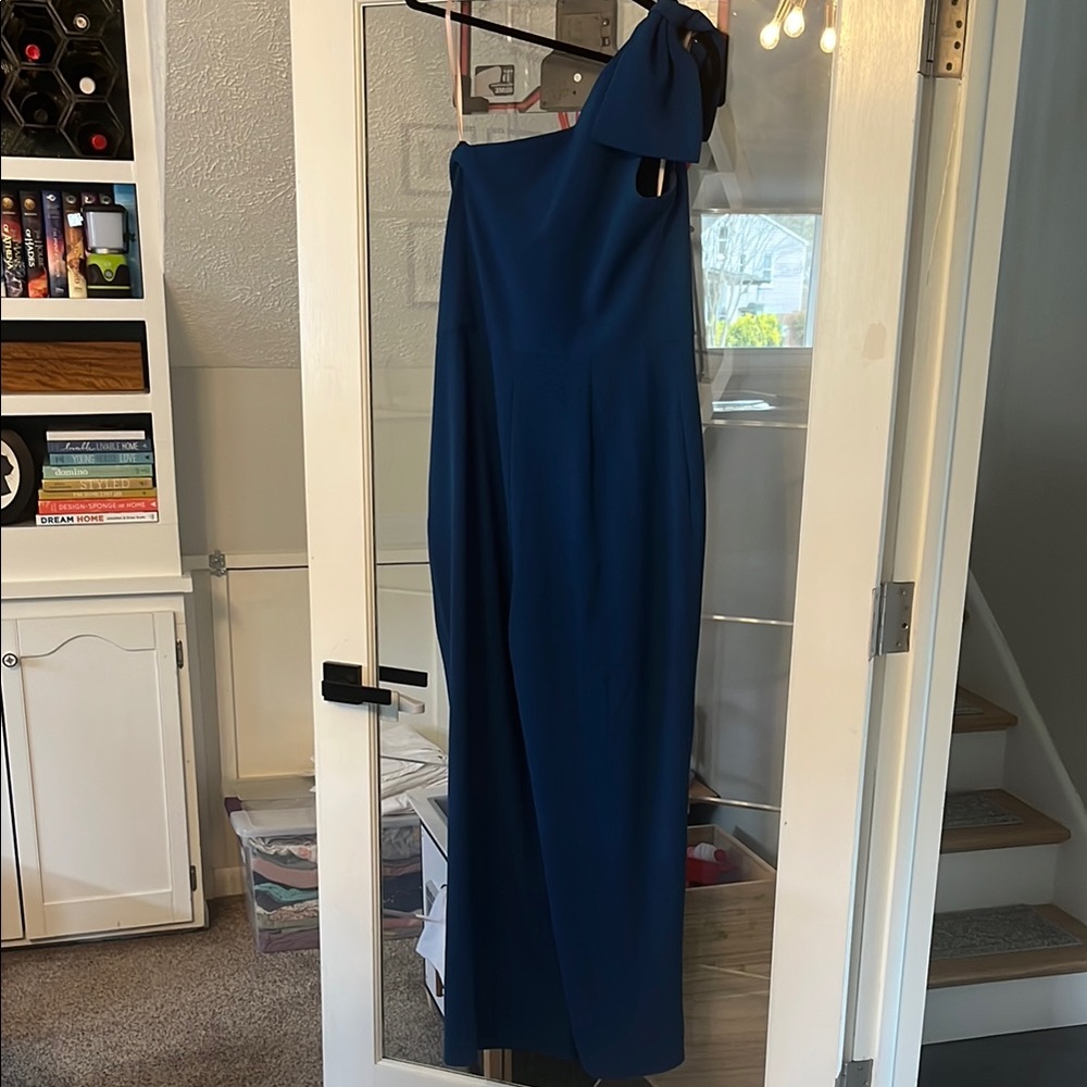 Elegant Blue One-Shoulder Jumpsuit